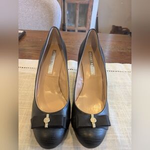 Audrey Brooke Black Heels with Bow Detail